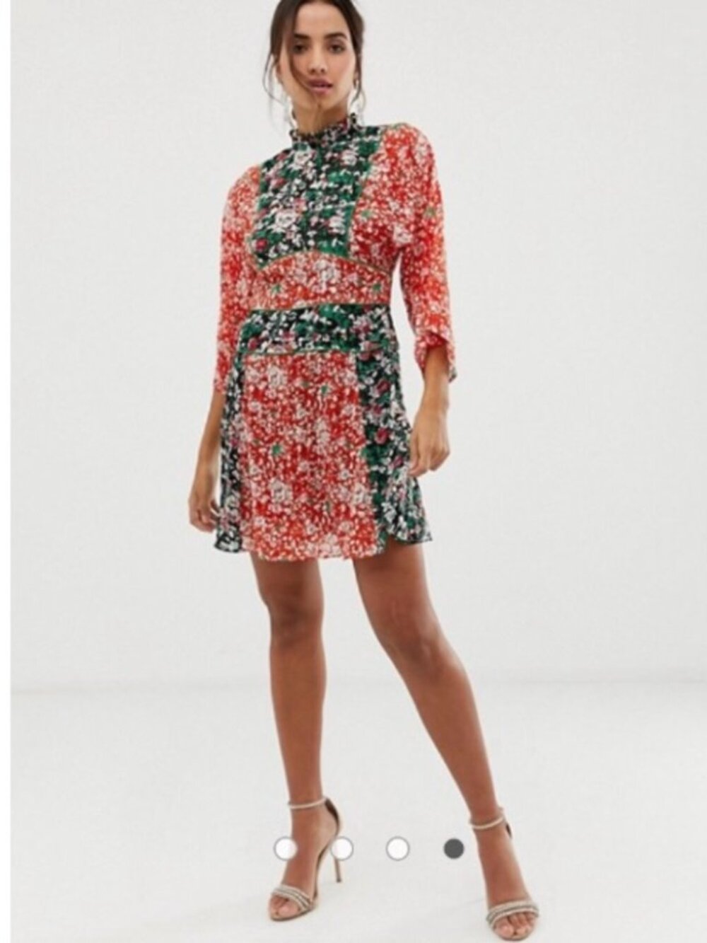 ASOS DESIGN Mixed Print Dress Size 8 - Picture 2 of 15